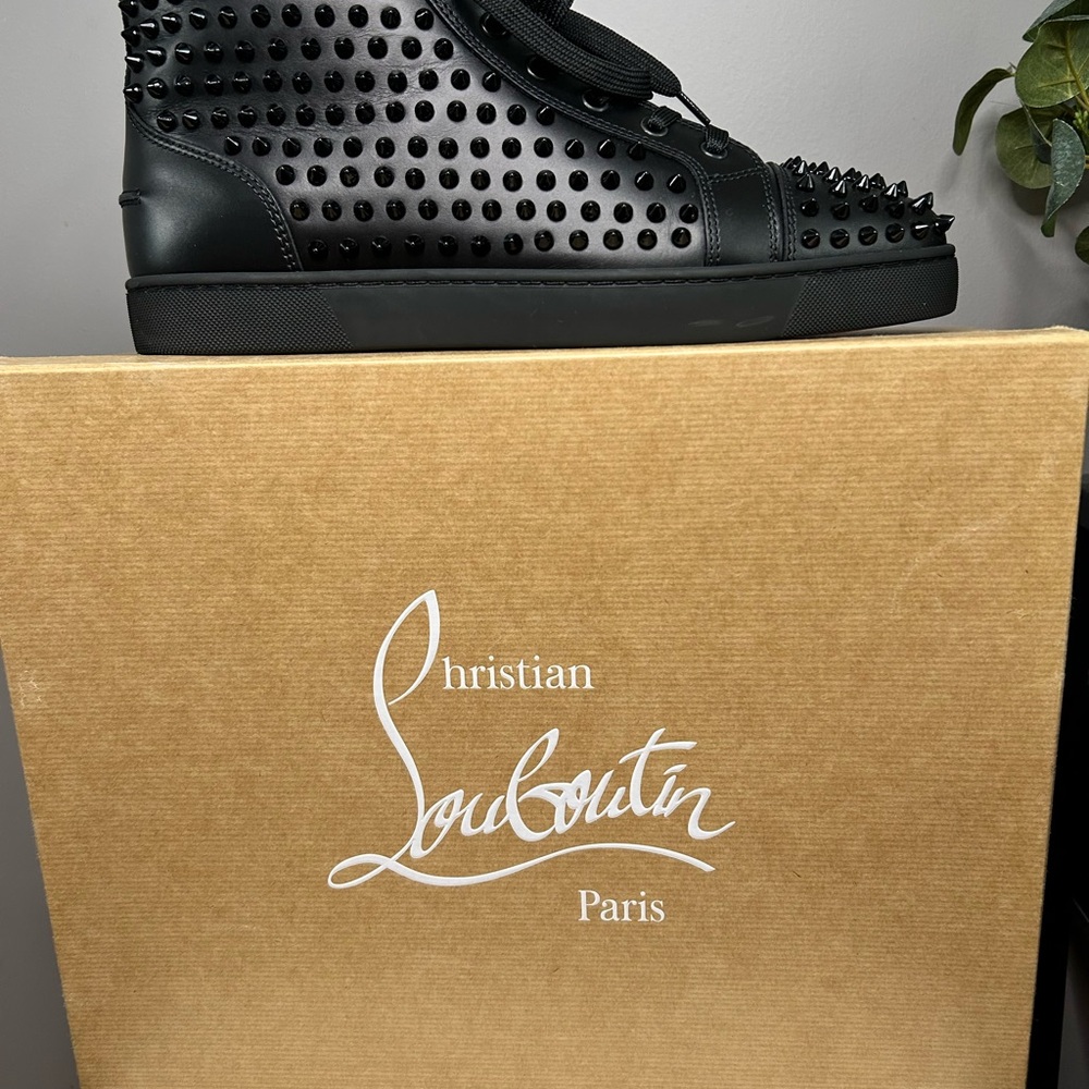 Christian Louboutin Black Studded Sneakers